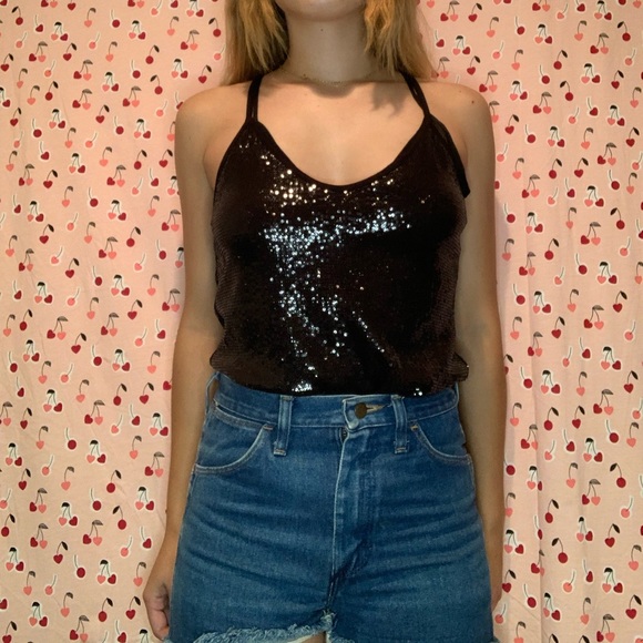 Black sparkly two piece top (not connected) - Picture 3 of 3